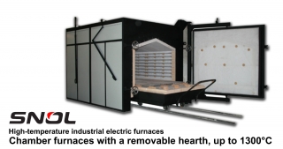 High-temperature industrial chamber furnaces with a removable hearth