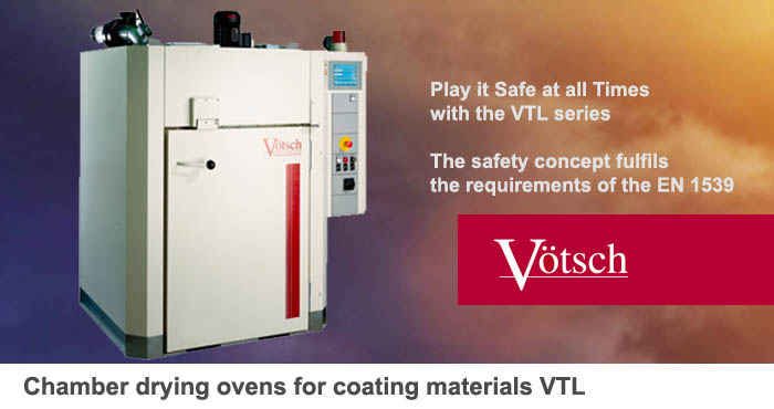 Chamber drying ovens for coating materials VTL, EN 1539, Votsch